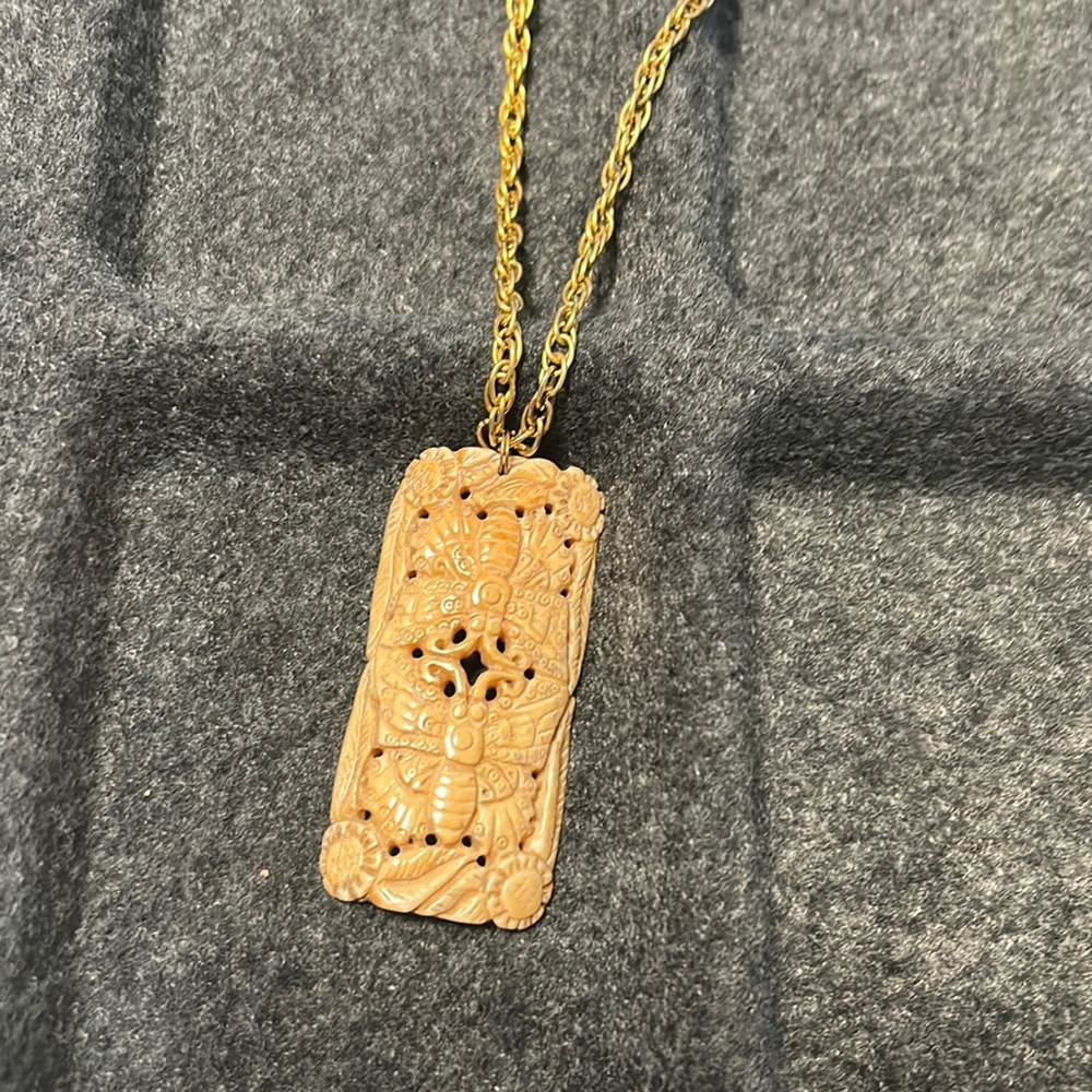 Vintage Asian Moth Motif Necklace